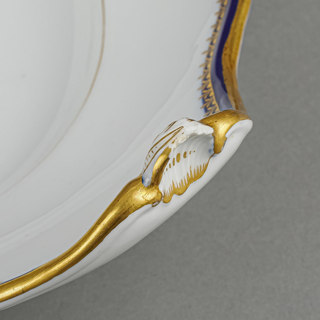 MEISSEN Cobalt & Gold Edge Oval Platter With Handles