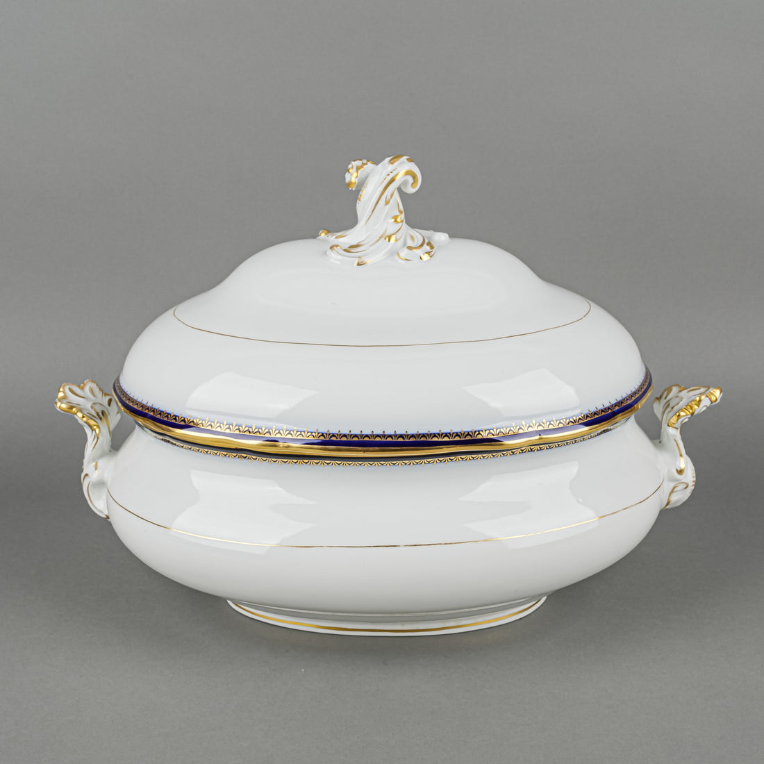 MEISSEN Cobalt & Gold Edge Oval Covered Soup Tureen