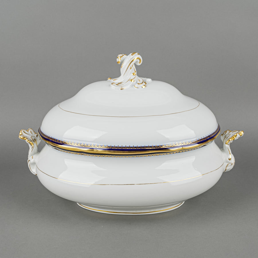MEISSEN Cobalt & Gold Edge Oval Covered Soup Tureen