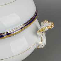 MEISSEN Cobalt & Gold Edge Oval Covered Soup Tureen