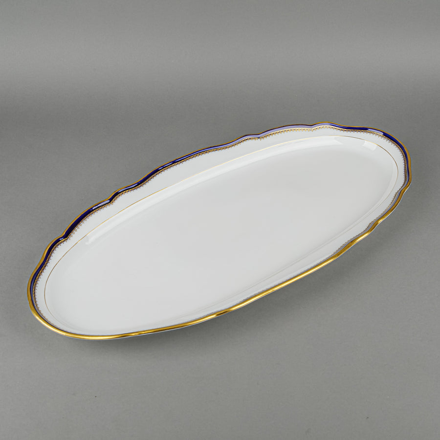 MEISSEN Cobalt & Gold Edge Oval Fish Platter