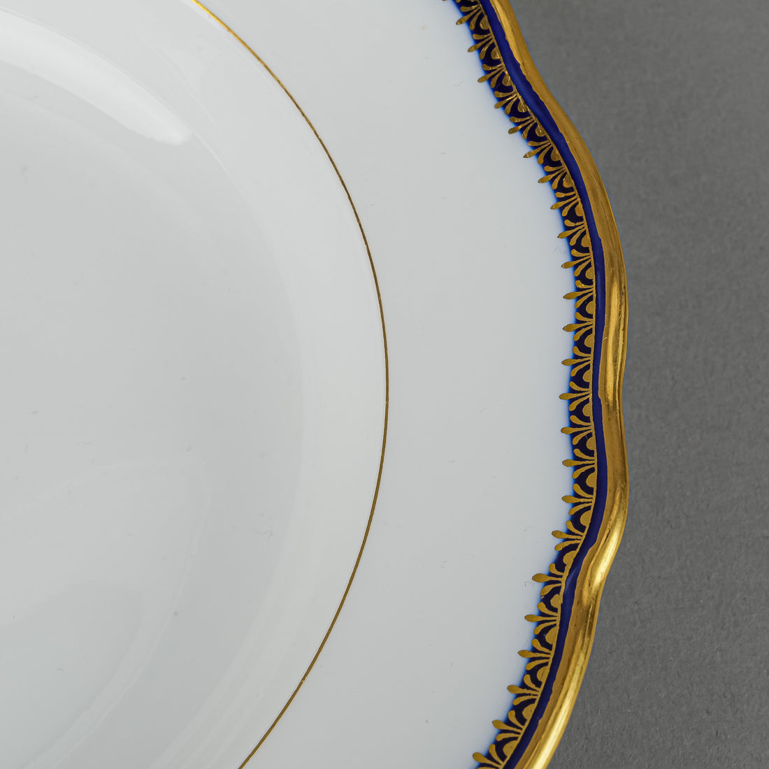 MEISSEN Cobalt & Gold Edge Soup Plates Set of 11