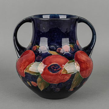William MOORCROFT Pomegranate Blue Ground Vase With Handles