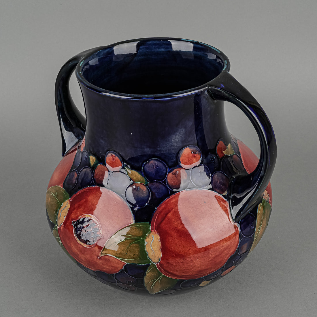William MOORCROFT Pomegranate Blue Ground Vase With Handles