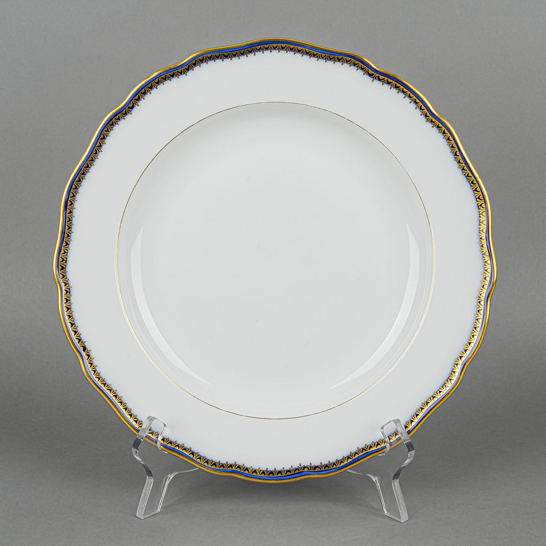 MEISSEN Cobalt & Gold Edge Dinner Plates Set/8