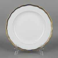 MEISSEN Cobalt & Gold Edge Dinner Plates Set/8