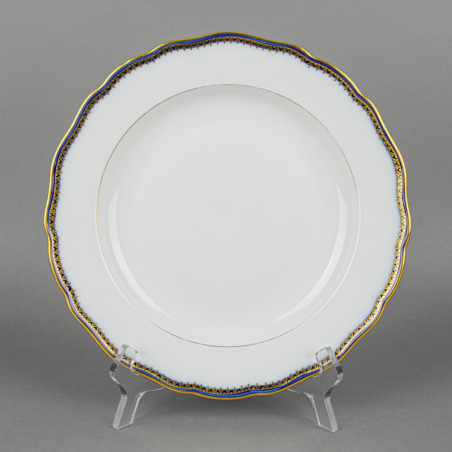 MEISSEN Cobalt & Gold Edge Dinner Plates Set/8