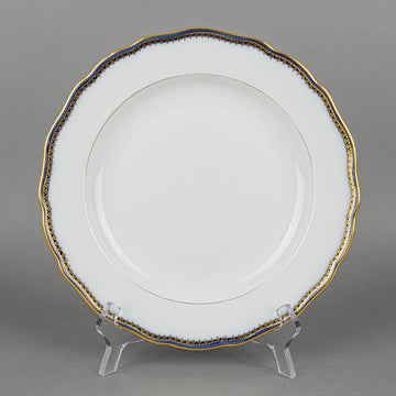MEISSEN Cobalt & Gold Edge Dinner Plates Set/8