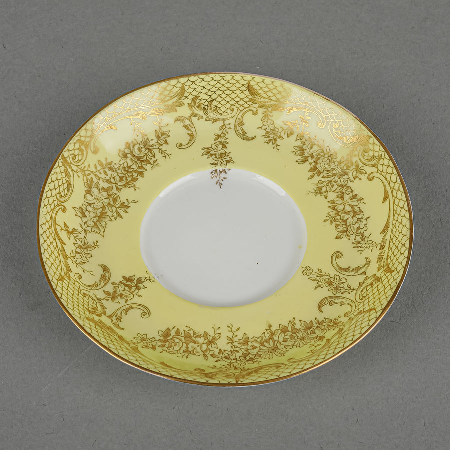 CROWN STAFFORDSHIRE & WM COMMYNS & SONS Egg Shell Cup & Saucer With Sterling Cup Holder
