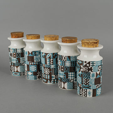 PORTMEIRION Tivoli Canisters With Cork Tops Set Of 5