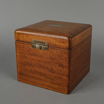 Vintage Wooden Glass-Lined Tobacco Humidor