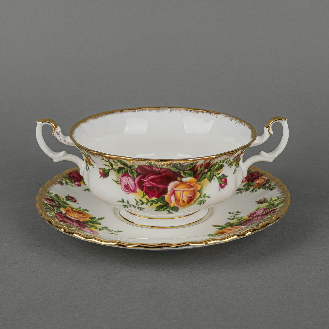 ROYAL ALBERT Old Country Roses Cream Soup & Saucer Set Of 6