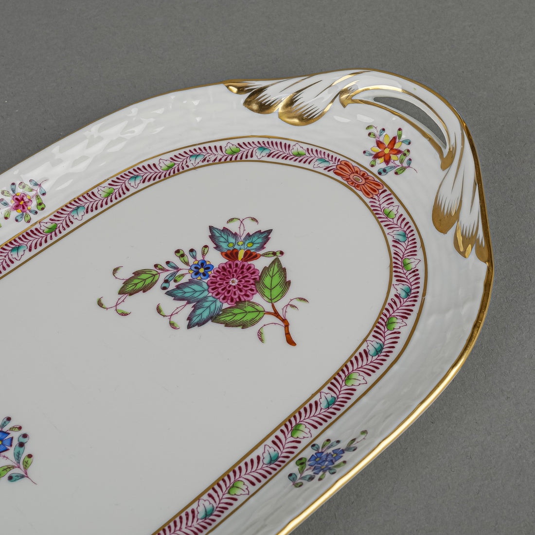 HEREND Chinese Bouquet Full Colour Sandwich Tray