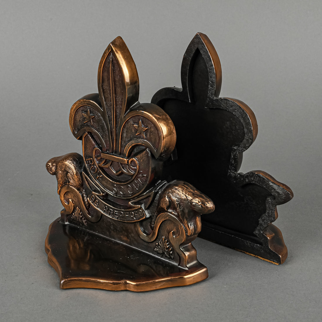 DODGE INC Boy Scouts Of Canada Cast Brass/Bronze Bookends Set Of 2