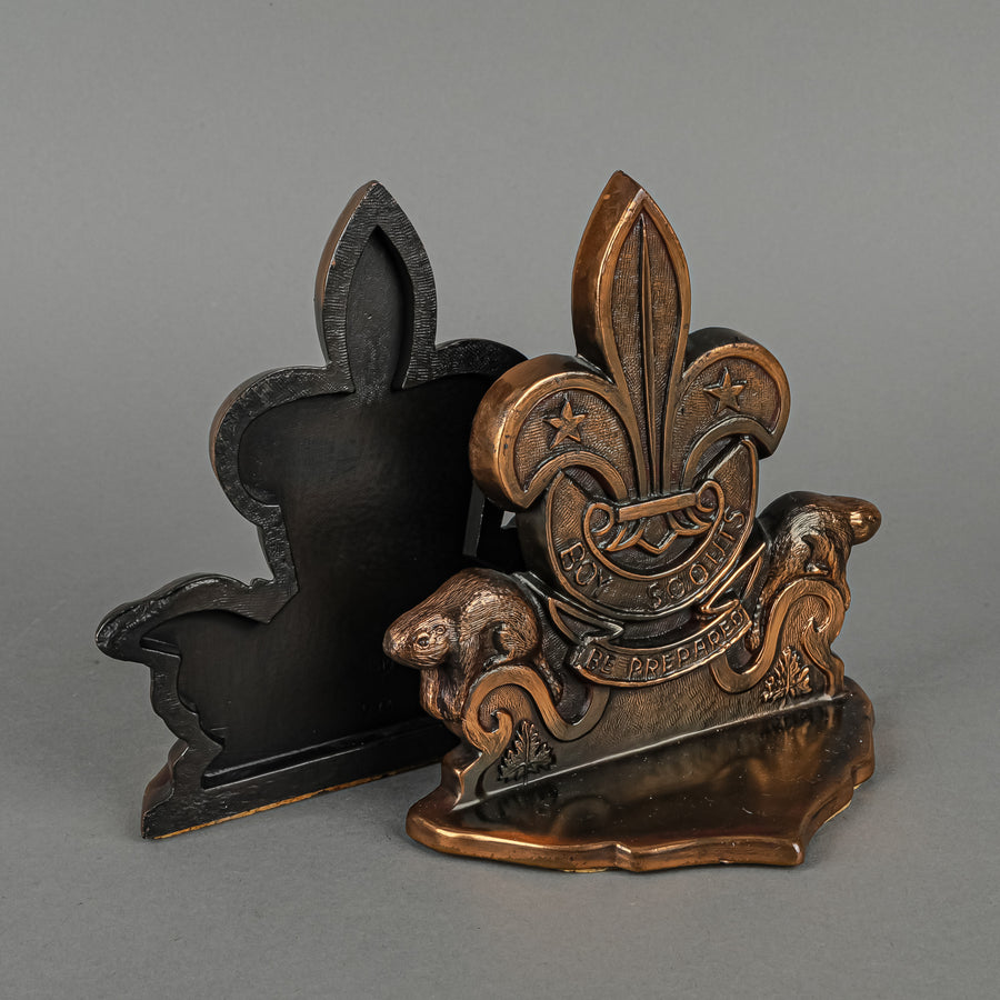 DODGE INC Boy Scouts Of Canada Cast Brass/Bronze Bookends Set Of 2
