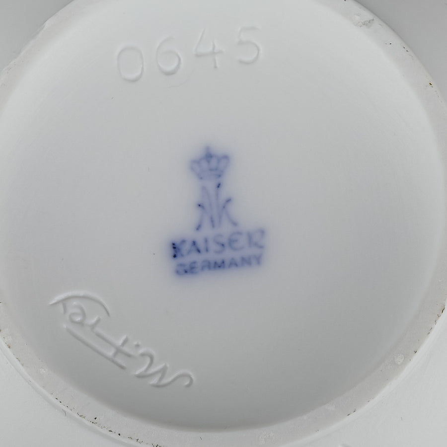 KAISER M.Frey White Bisque Optical Art Ball Vase 0645