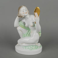 HEREND Figurine Nude Female With Mirror 5724