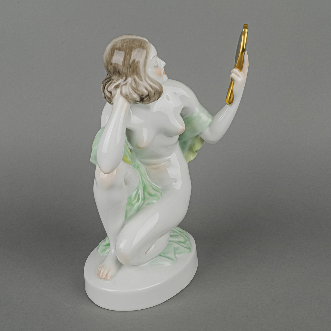 HEREND Figurine Nude Female With Mirror 5724