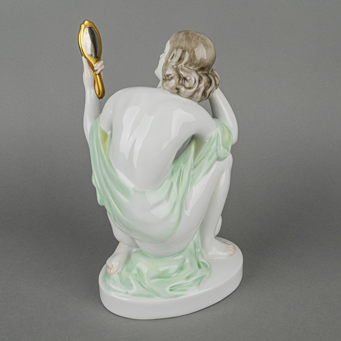 HEREND Figurine Nude Female With Mirror 5724