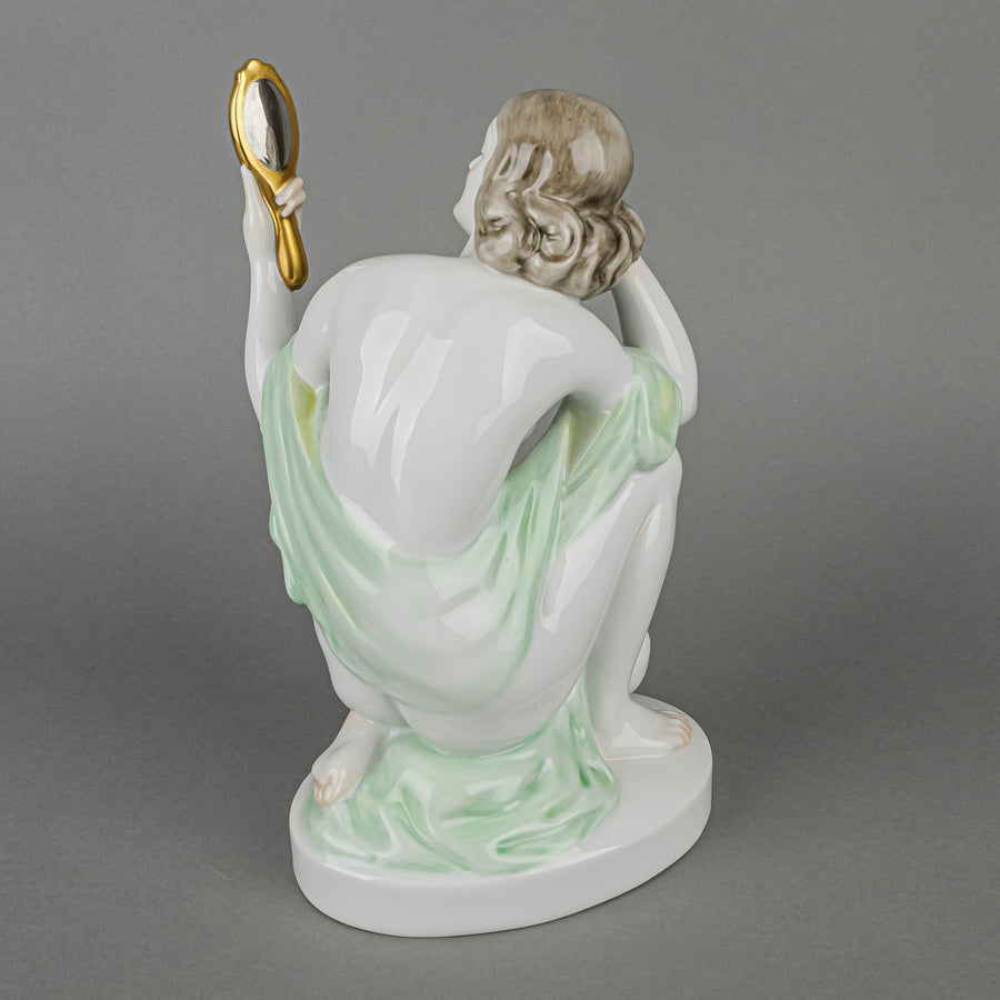 HEREND Figurine Nude Female With Mirror 5724