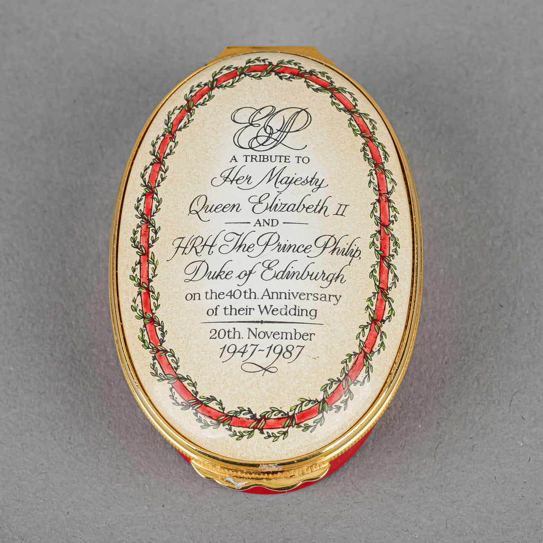 HALCYON DAYS Enamel Box - 1987 40th Anniversary