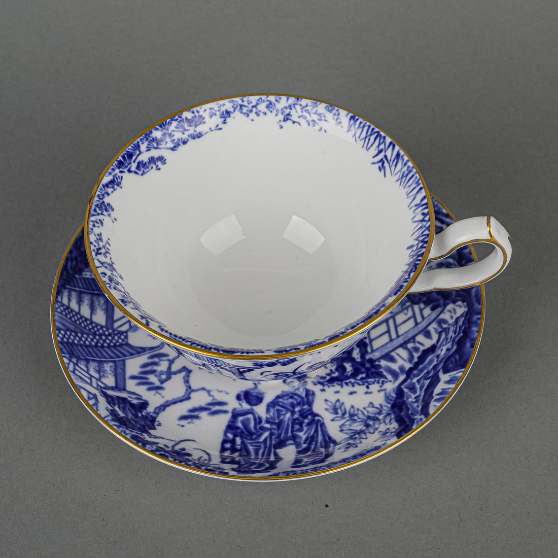 ROYAL CROWN DERBY Mikado Cup & Saucer - Low Wide Cup