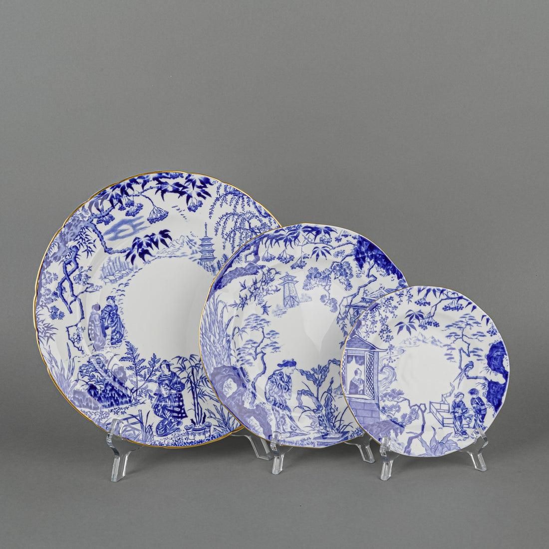 ROYAL CROWN DERBY Mikado Plates 24 Pieces