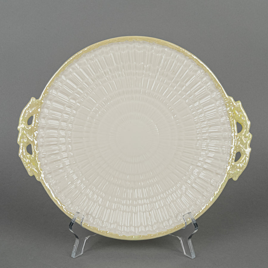 BELLEEK Limpet Yellow Cake Plate