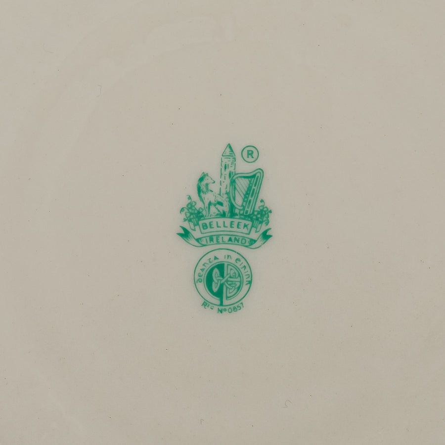 BELLEEK Limpet Yellow Cake Plate