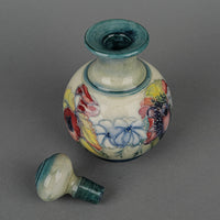 MOORCROFT Orchid Blue Green Ground Bottle And Stopper