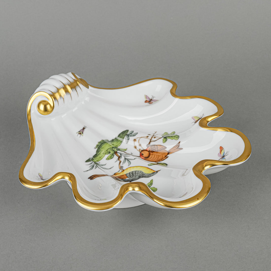 HEREND Rothschild Bird Shell Dish 7444