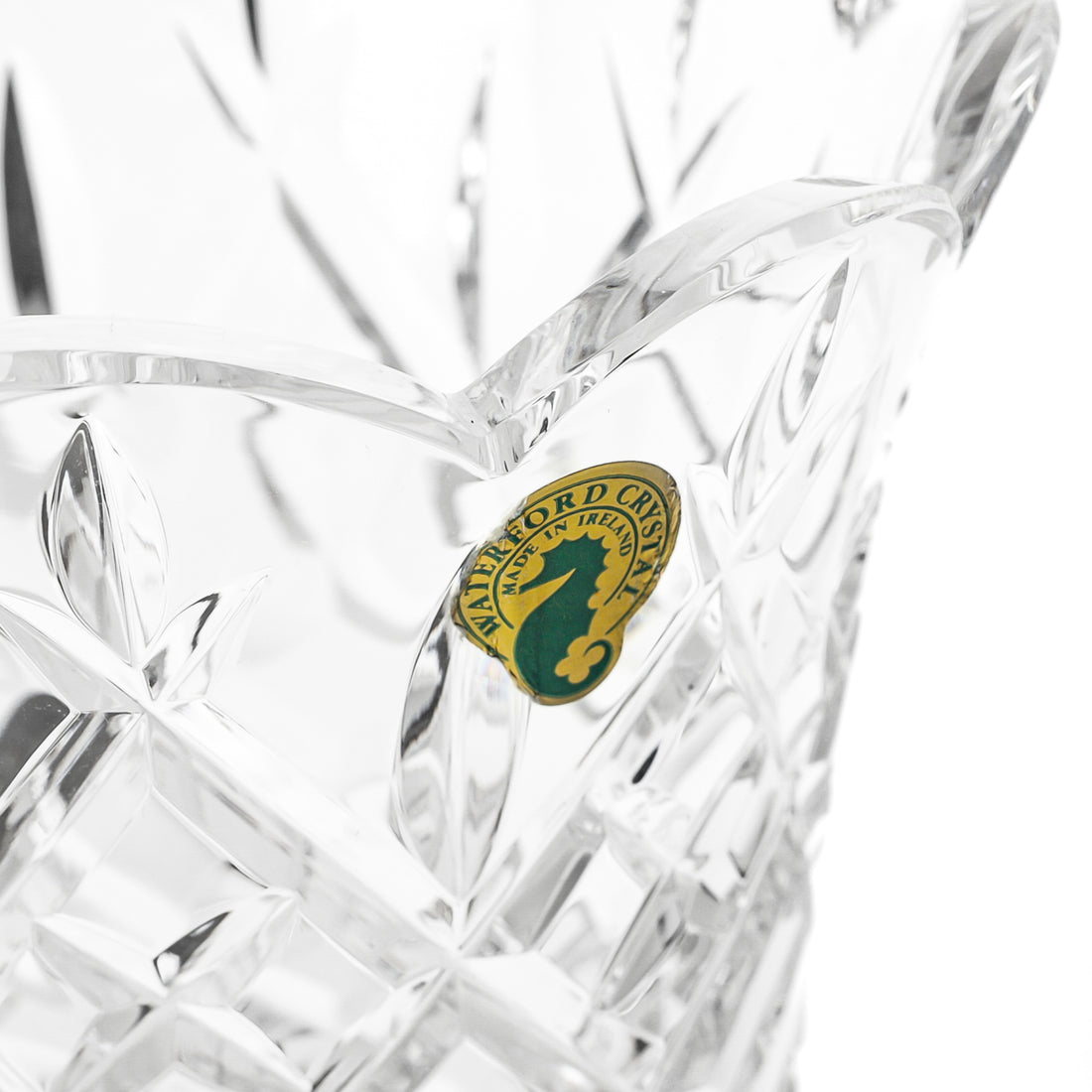 WATERFORD Crystal Footed Trumpet Vase With Scalloped Edge