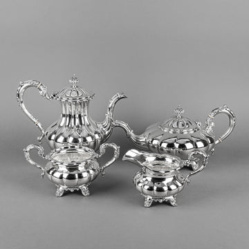 BIRKS Regency Plate Melon Silver Plate Tea & Coffee Service 4pcs
