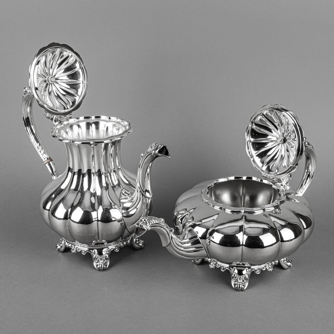 BIRKS Regency Plate Melon Silver Plate Tea & Coffee Service 4pcs