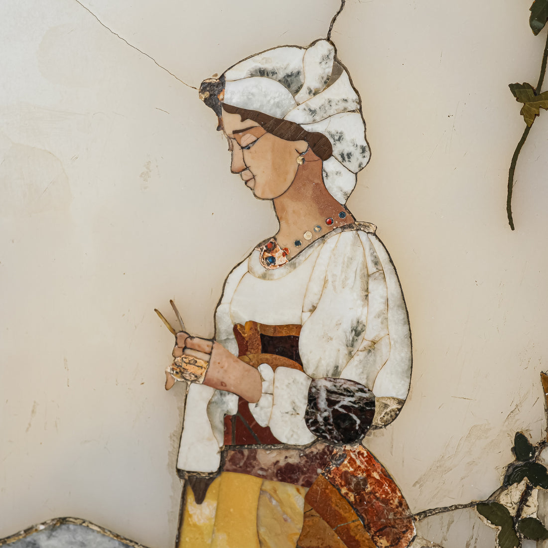 Framed Pietra Dura Inlaid Stone Panel