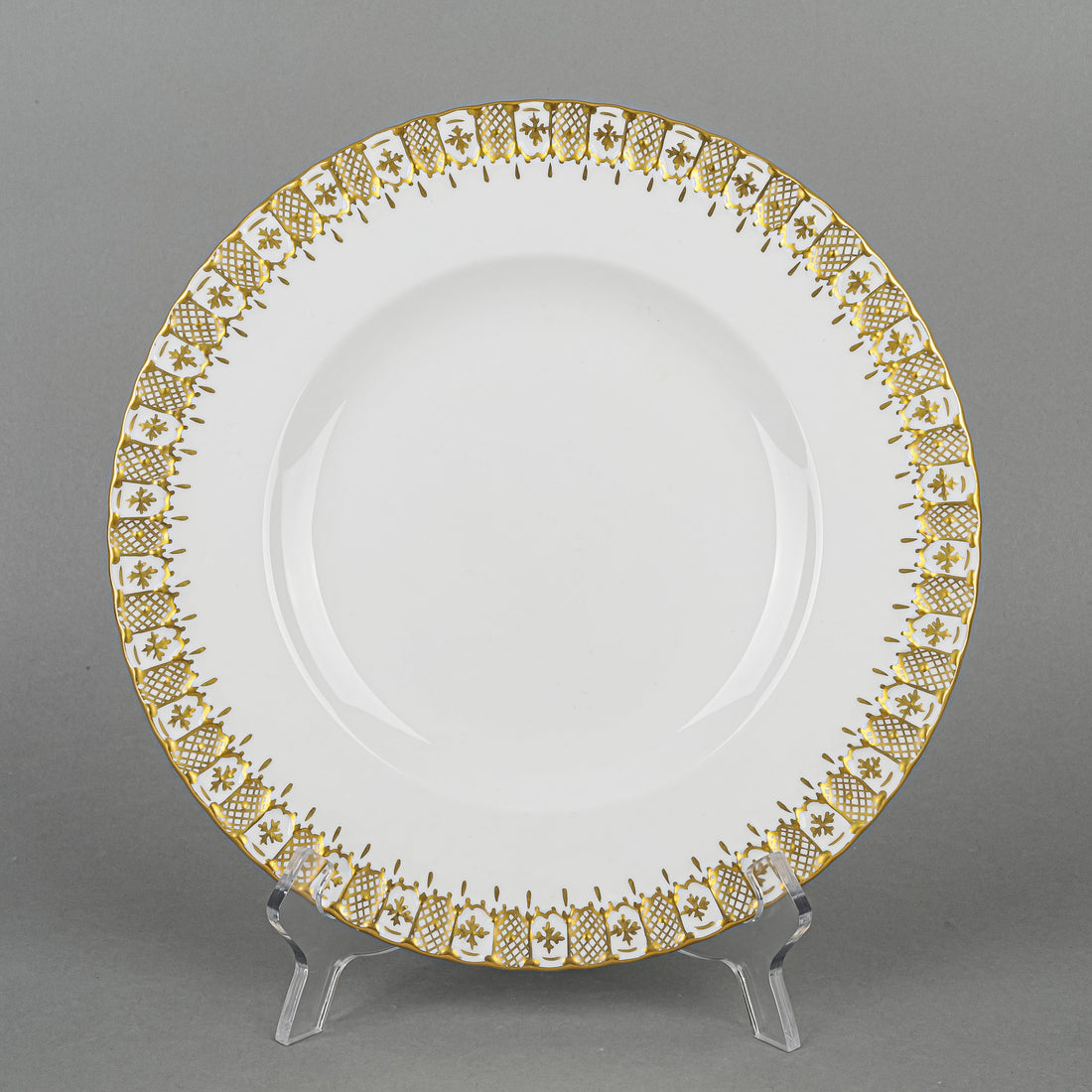 ROYAL CROWN DERBY Heraldic Gold Dinner Plates Set of 3