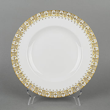 ROYAL CROWN DERBY Heraldic Gold Dinner Plates Set of 3