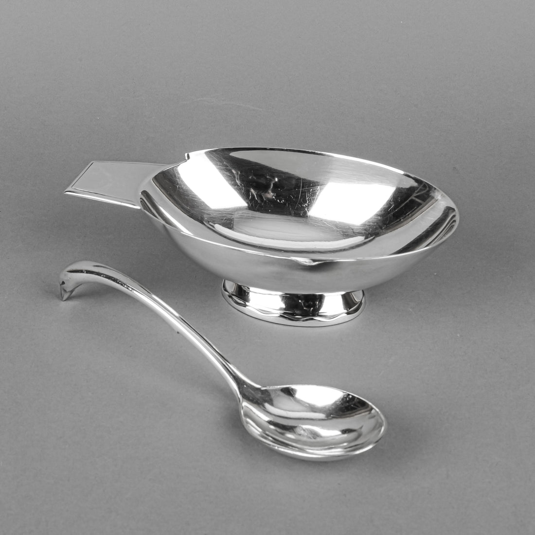 CHRISTOFLE C.Fjerdingstad Silver Plate Gravy Boat Swan & Ladle