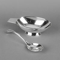 CHRISTOFLE C.Fjerdingstad Silver Plate Gravy Boat Swan & Ladle
