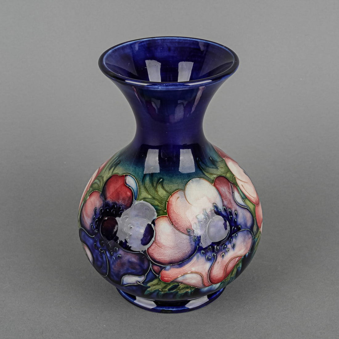 MOORCROFT Anemone Blue Ground Vase