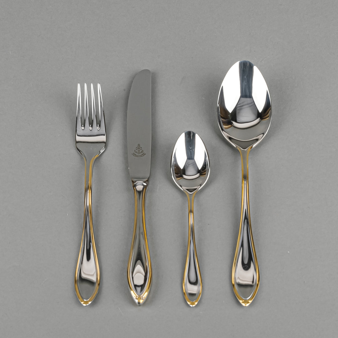 PICARD & WIELPUETZ Novara Gold Stainless Steel Flatware 12 Place Settings Plus Extras