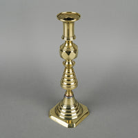 JAMES CLEWS & SONS Antique Beehive Brass Candlesticks Set of 2