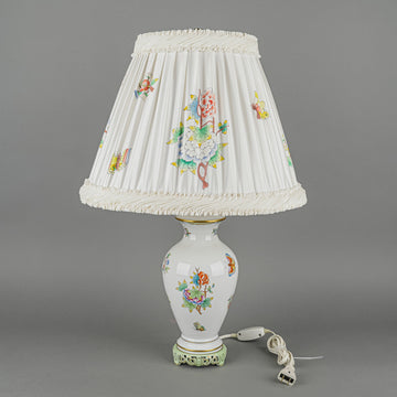 HEREND Queen Victoria Vase Lamp Wth Matching Shade