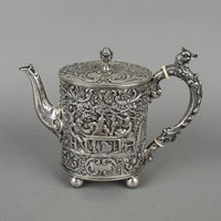 European 800 Silver Repousse Tea Service 3pcs
