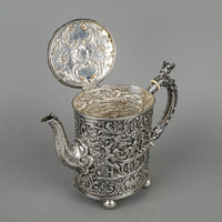 European 800 Silver Repousse Tea Service 3pcs