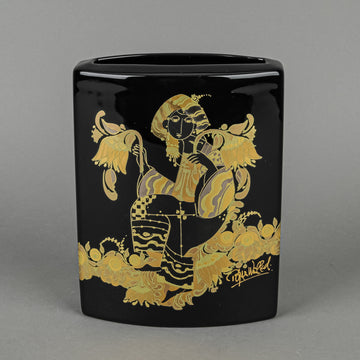 ROSENTHAL Bjorn Wiinblad Black & Gold Sunflower Vase