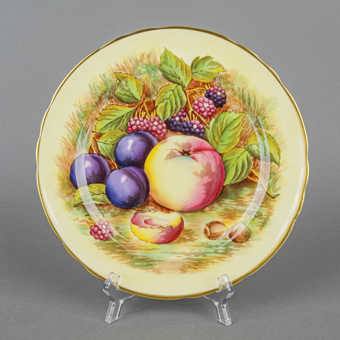 AYNSLEY D.Jones Orchard Fruit 7596 Dessert Plates Set of 8 Around The