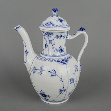 ROYAL COPENHAGEN Blue Fluted Half Lace Coffee Pot 519