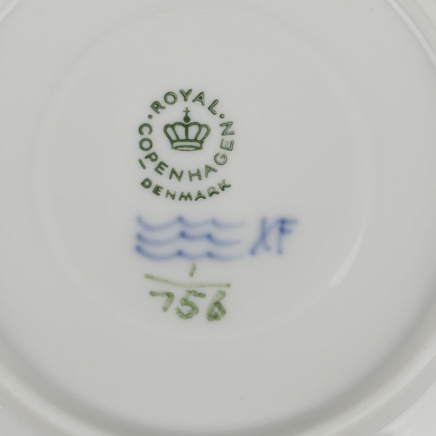ROYAL COPENHAGEN Blue Fluted Half Lace Cup & Saucer
