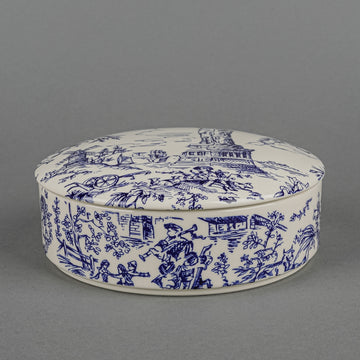 TIFFANY & CO New York Toile Round Covered Trinket Box